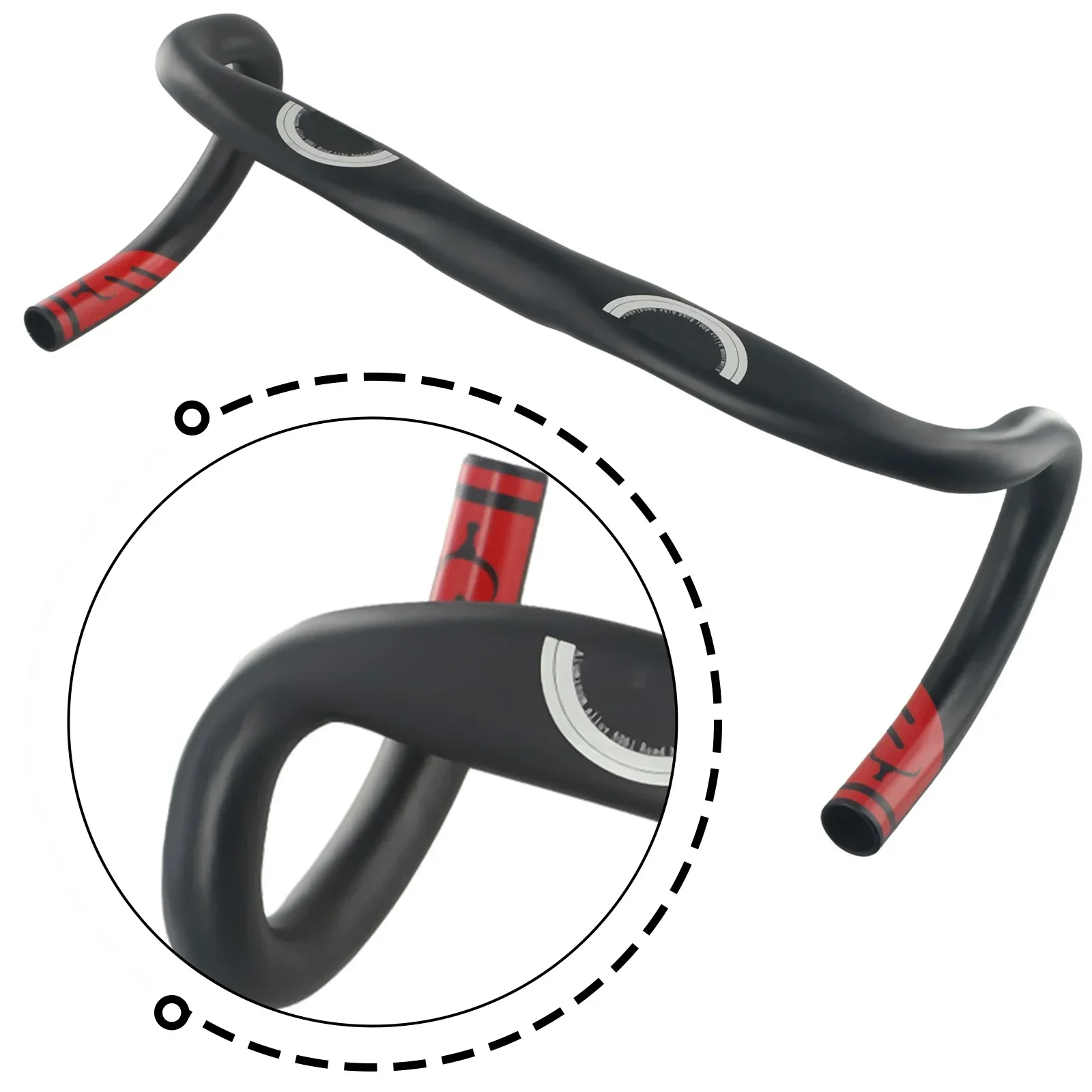 Road Bike Handlebar Reduce Resistance Bent Bar Strengthen Drop Bar 31.8* 420mm Reduce Resistance Bent Bar Strengthen Bike Parts