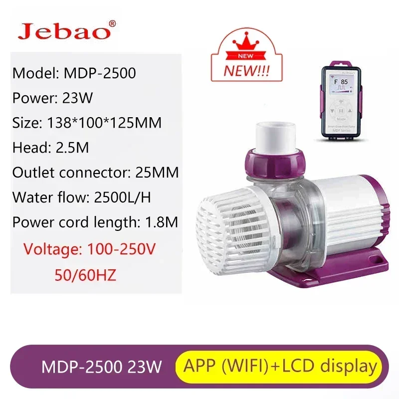 Jebao/Jecord MDP Serie 110-220V DC WiFi App Controle Aquarium Watercirculatie Terugkeerpomp voor Zoutwater Zoetwatervissen Tank