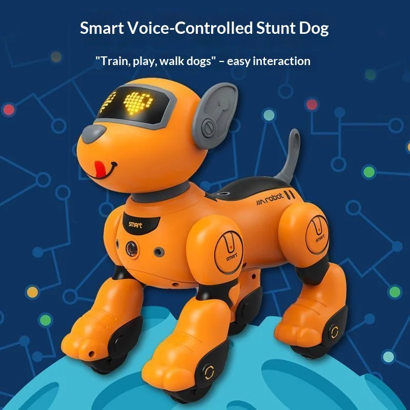 Upgraded Voice Control RC Robot Dog, Touch Follow Programmable Stunt Puppy, Sing Dance Smart Electronic Pet Toy Gift For Kids