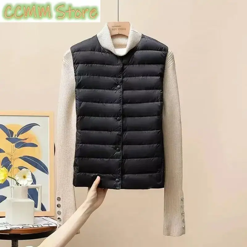 White Duck Down Jacket Women Vest Autumn Winter Sleeveless Waistcoat Warm Lightweight Puffer Jacket Female Tops Outwear
