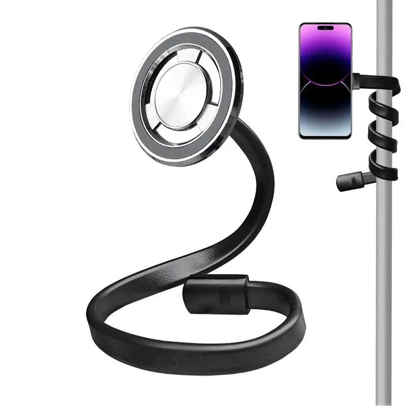 Magnetic Suction Cell Phone Stand Stroller Phone Mount Metal Ring Hose Strong Magnetic Holder Phone Bracket Accessories