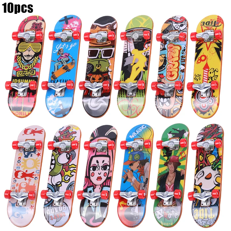 Pack De 10 Monopatines De Dedo Profesionales, Mini Fingerboards De Colores Para Regalos Y Aliviar El Estrés