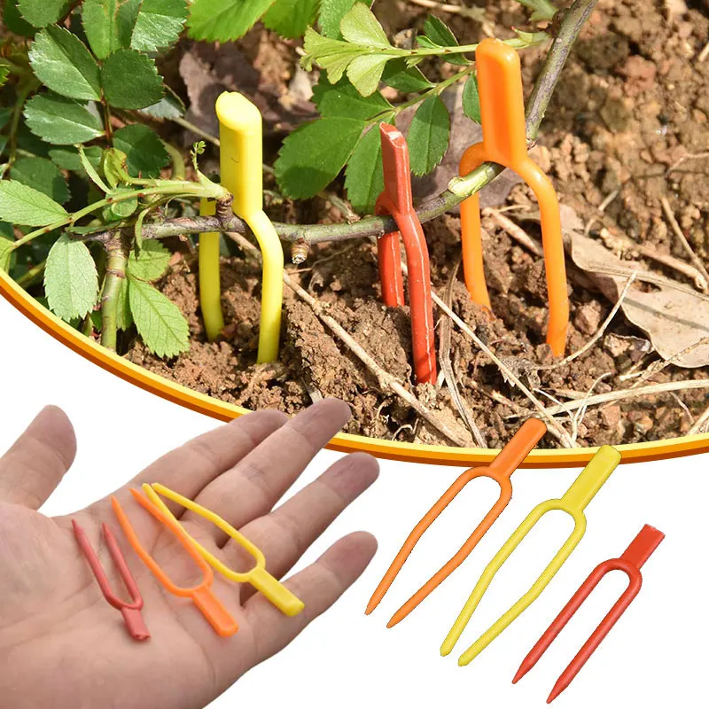 50/100PCS Plant Stem Stolon Fixator Garden Strawberry Planting Fixture Fork Watermelon Agriculture Clamp Clip Support Tool