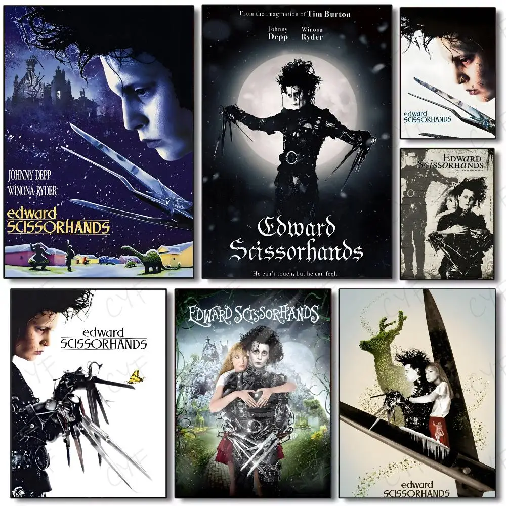 Movie Fantasy Edward Scissorhands Poster Painting Wall Art Mural for Living Room Home Decor and Gifts