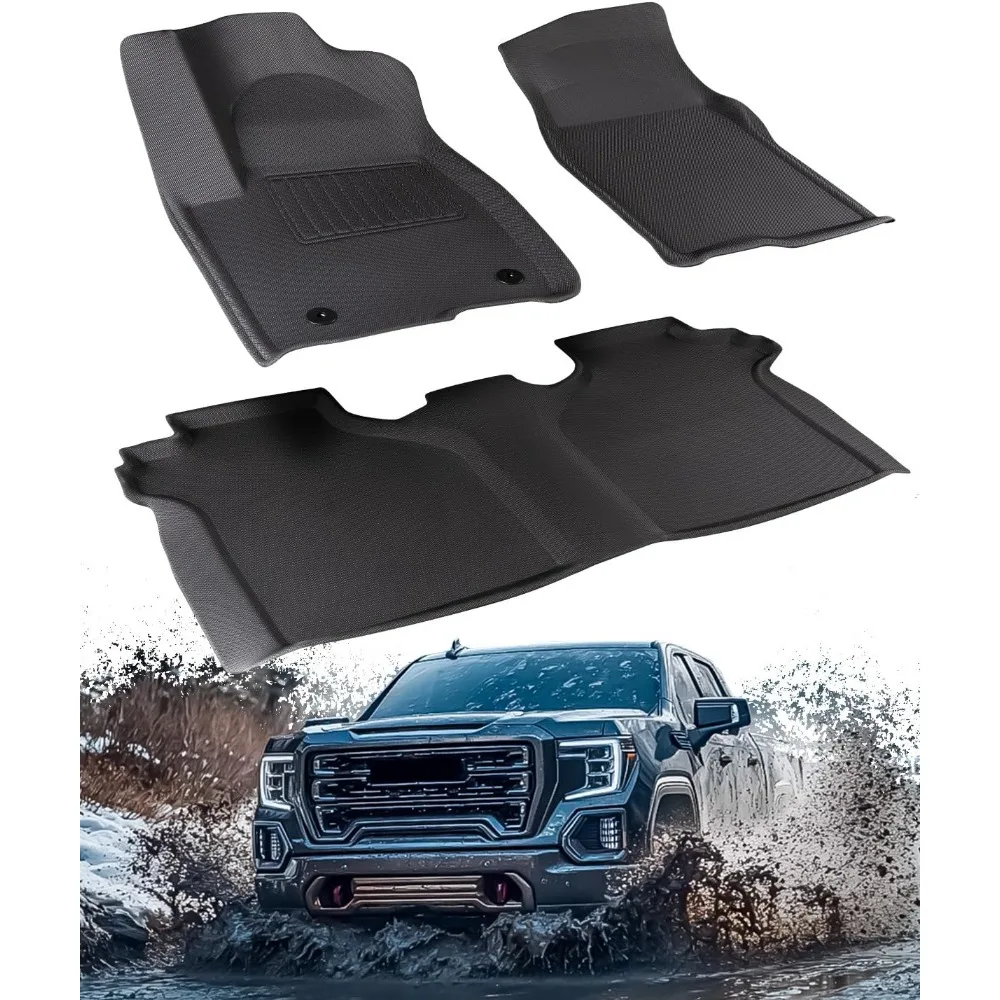 US All Weather Floor Mats for GMC Sierra/Chevy Silverado 2019 2020 2021 2022 2023, for Chevrolet Silverado