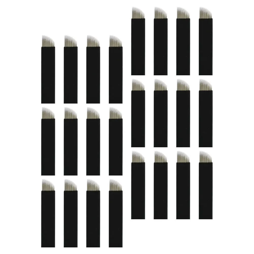 

50Pcs Water Mist Brow Powder 18U 0.18mm Microblading Needles Manual Shading Blades Arc Design for Soft Misting Effect