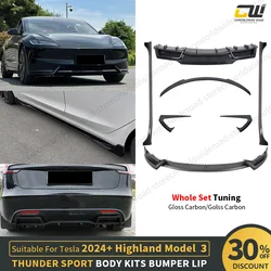 For Tesla AD Sport 2024 Model 3 Highland BodyKit Spoiler Diffuser Tuning Exterior Auto Accesories Front Lip Side Skirt Rear Lip