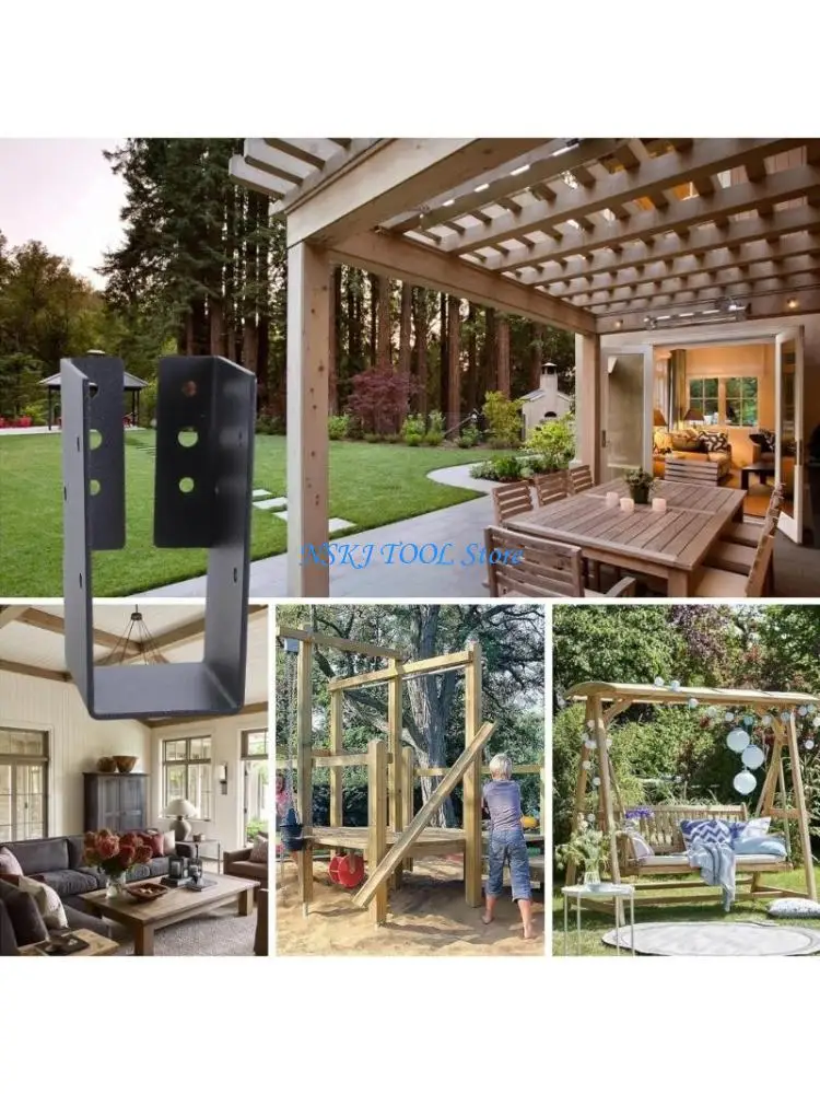 L8RC Sturdy Adjustable Deck Post Base Brackets for Enhancing Deck Stability in Courtyards Patios and Balconies Applications