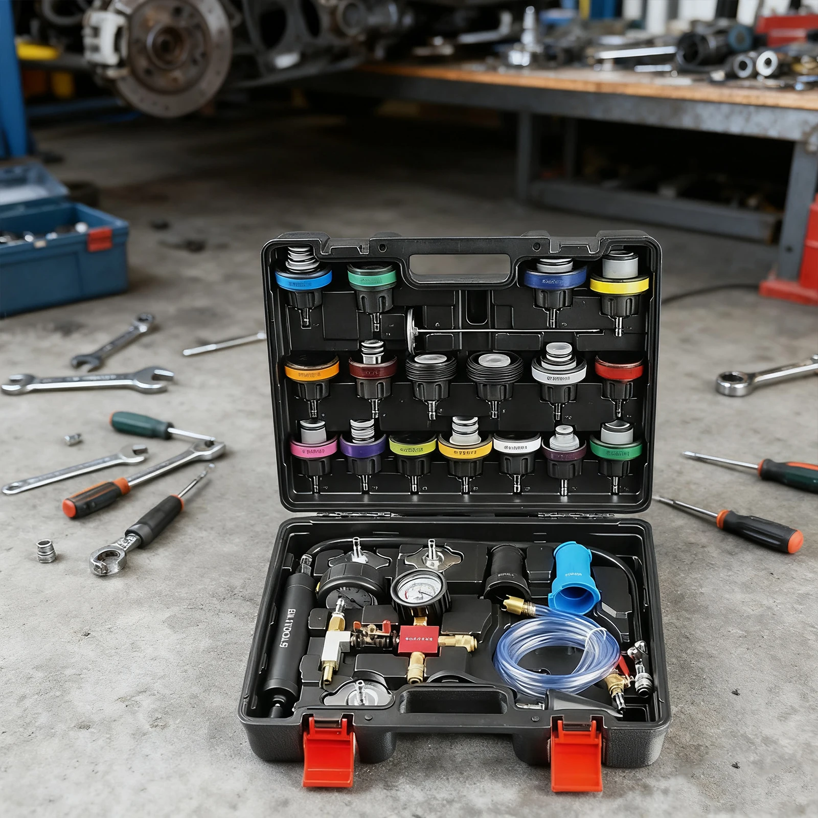 Тестер давления радиатора, набор инструментов для вакуумной заправки охлаждающей жидкости, комплект тестера давления насоса радиатора для автомобиля, мотоцикла, грузовика