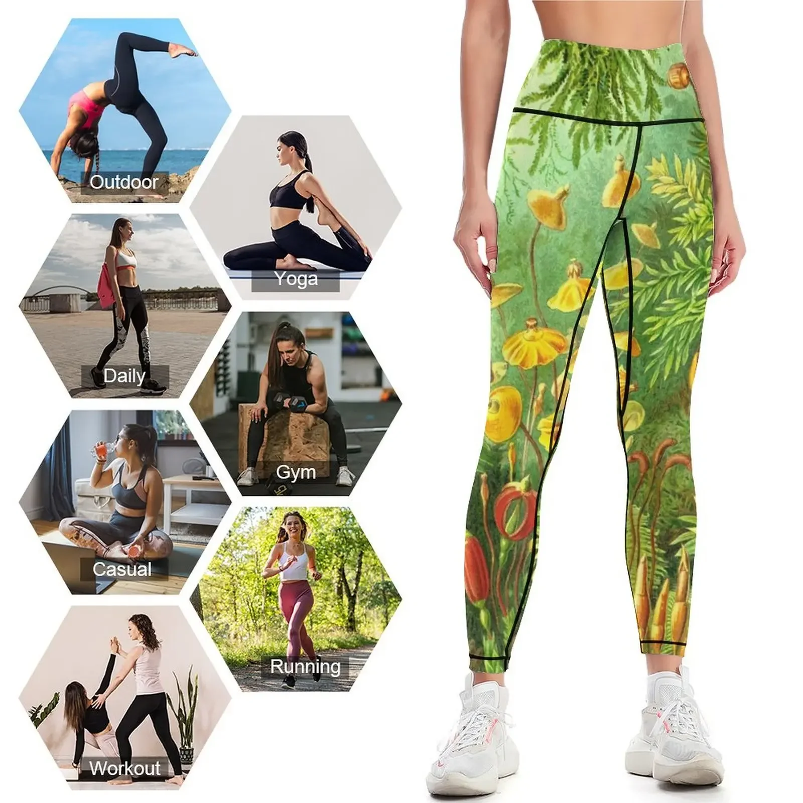 Moss - Ernst Haeckel Leggings trousers for fitness active wear Female legging pants Womens Leggings