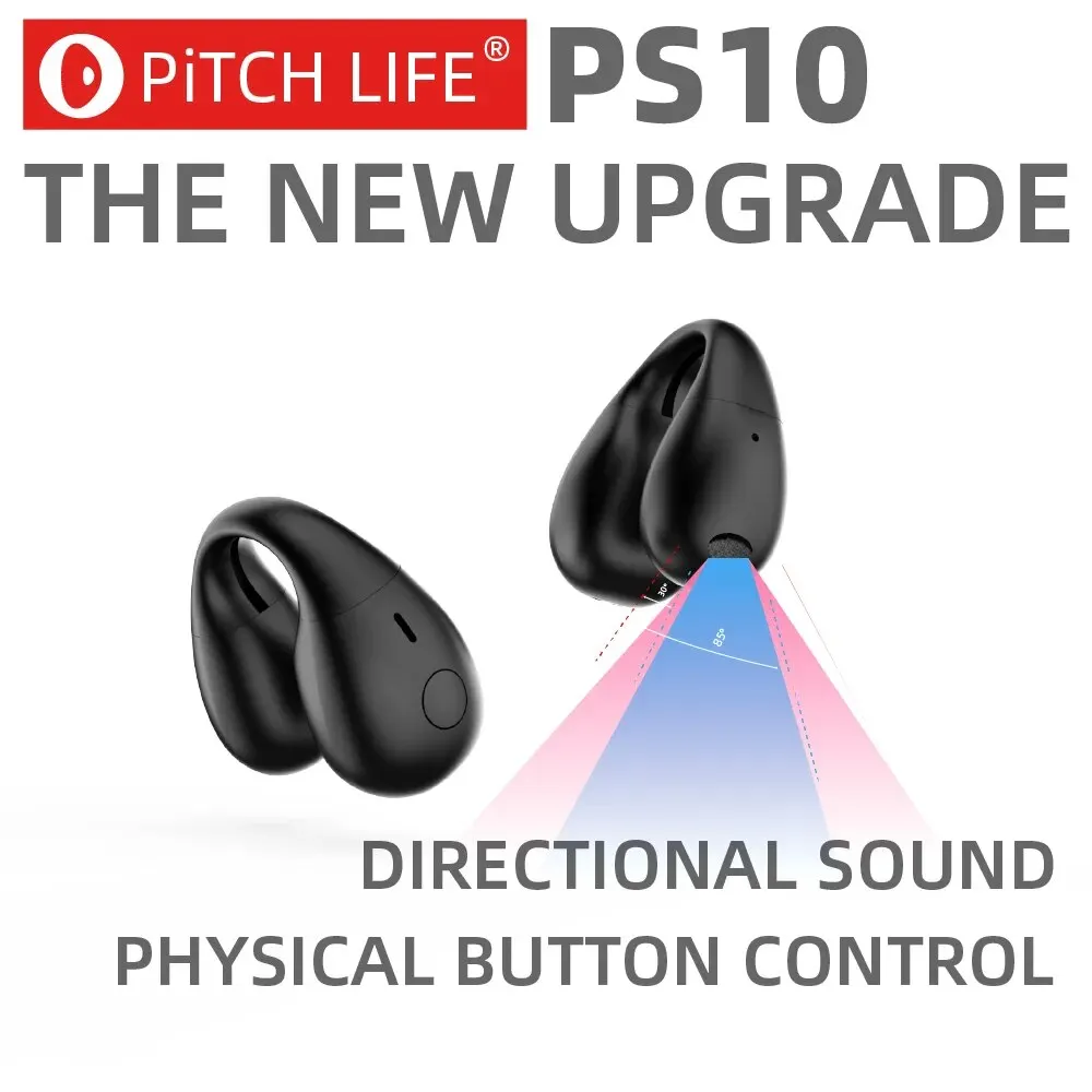 PS10 Earclip Wireless Bluetooth Headset OWS Touch Light Mini High Quality Earplugs Anti Sweat HD Sound Stereo Universal Headset