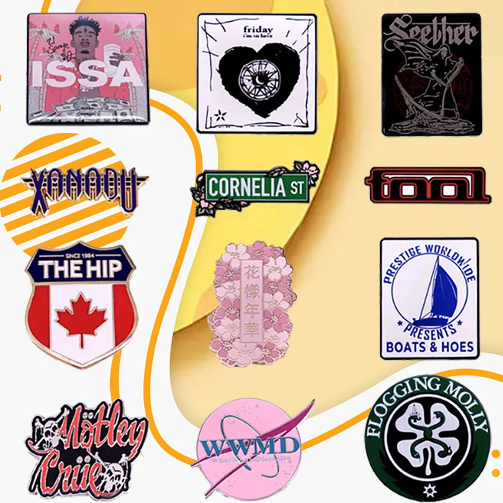 The latest Band Badge Fine Enamel Pin Musical Artistic Inspiration Accessory Pride Metal Brooche  Backpack Hat Jacket Decorate