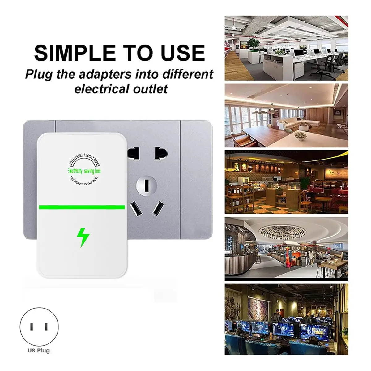 newA10R Power Saver Saver,Ecovolt Pro Saver, 90v-250v 30kw Eco Volt Pro Electricity Saving Box Save 10pack US Plug
