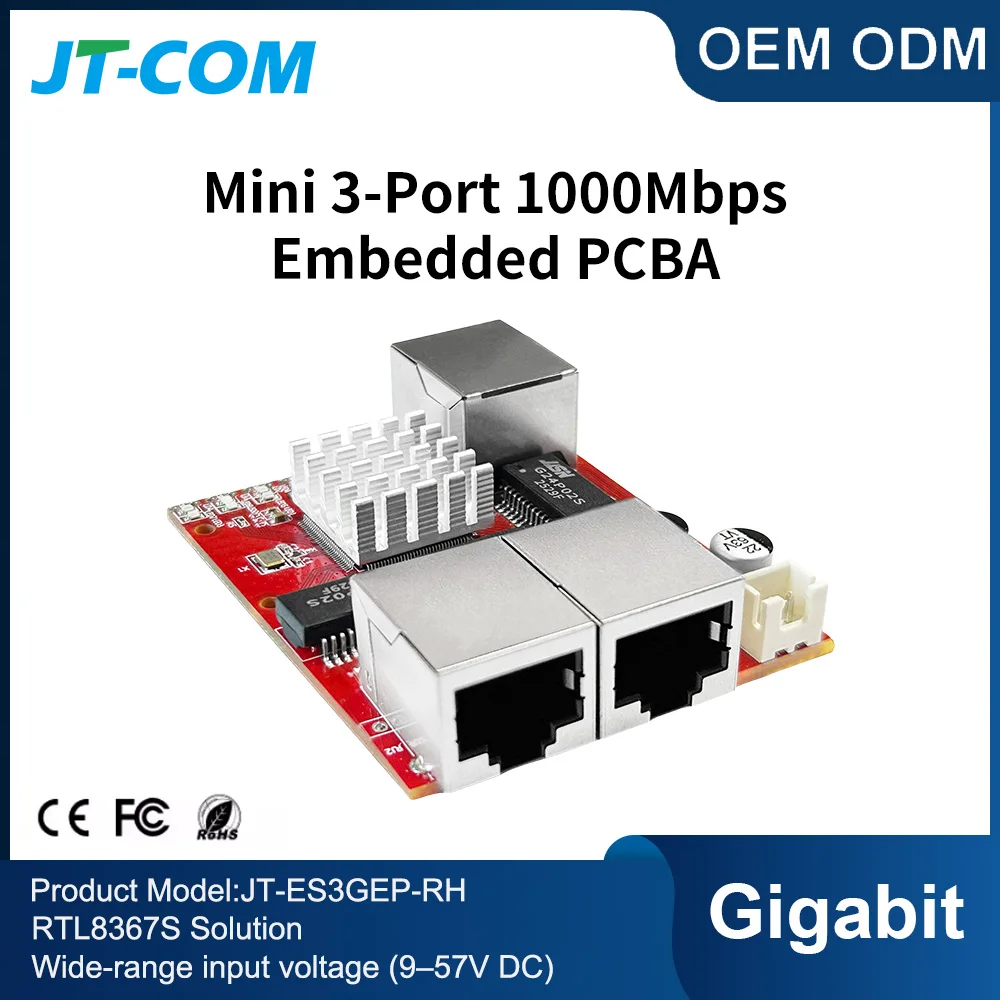 

Industrial-Grade Miniature 3/5-Port Gigabit Switch Module for Engineering Network Port Expansion with Invoice Availability