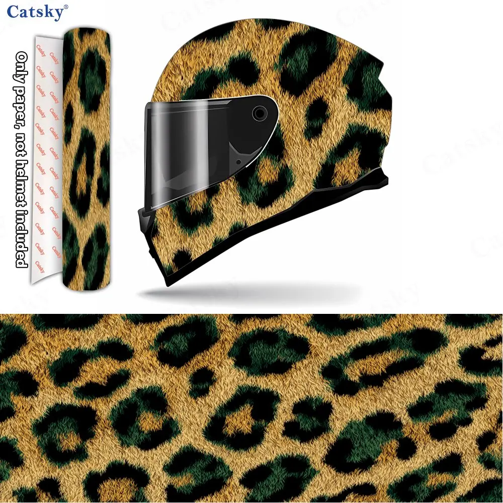 

Vintage Leopard Print Helmet stickers , PVC Material Multifunctional Helmet Stickers, Scratch-Resistant & Fade-Proof, Easy to St
