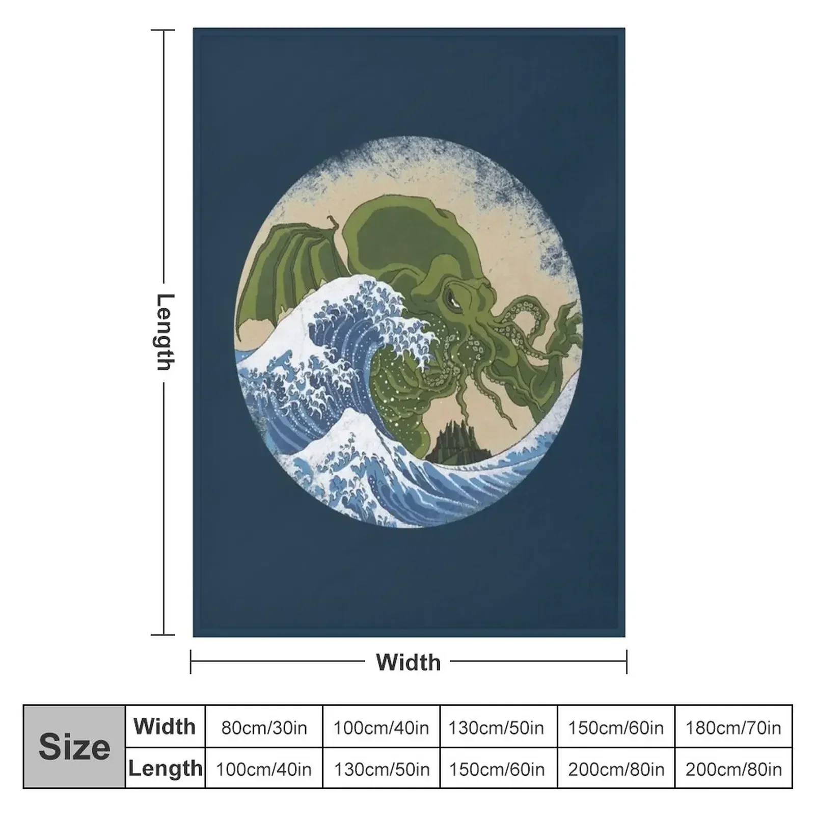 Hokusai Cthulhu Throw Blanket Hair Sofa christmas gifts Blankets