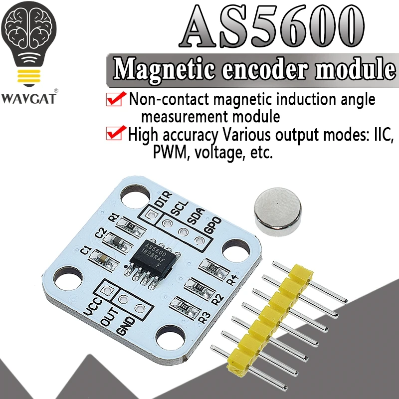 1-10PCS official AS5600 magnetic encoder magnetic induction angle measurement sensor module 12bit high precision