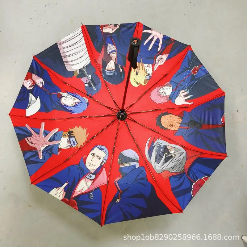 Anime Umbrella Fully Automatic Sunny Umbrella Akatsuki Itachi Sasuke Animation Peripheral Cartoon Creative Parasol Gift