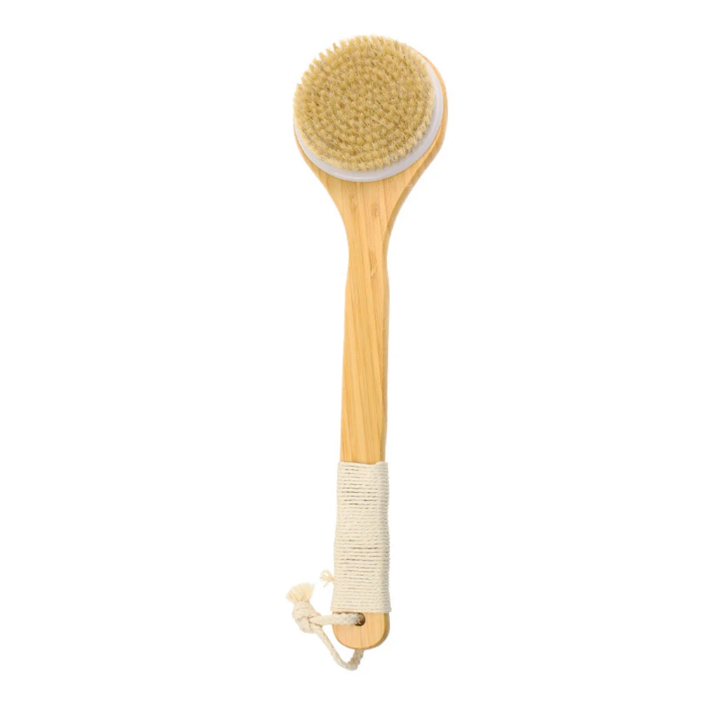

1Pcs Boar Bristle Back Scrubber Bamboo Handle Bath Brush Shower Brush Body Exfoliator Deep Clean Remove Oil Dirt