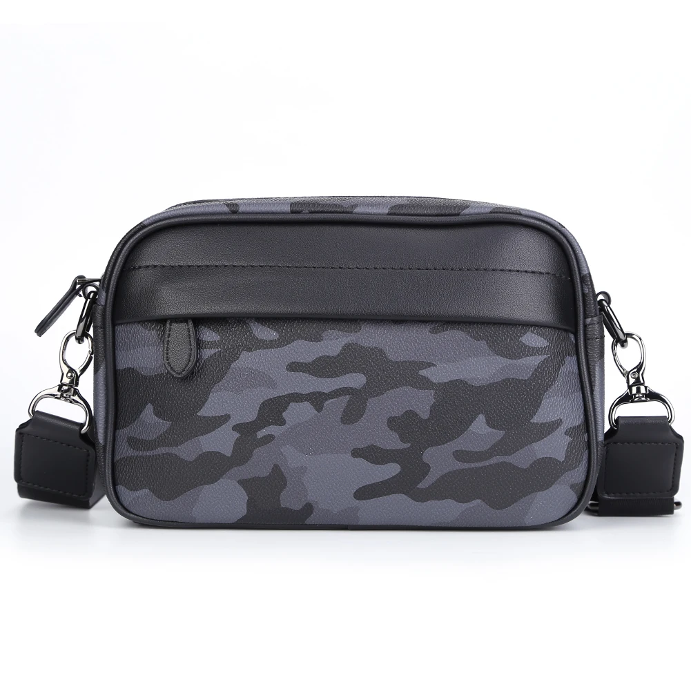 

Business Men Casual Shoulder Bag Small Square Plaid Designer Crossbody Bags PU Leather Messenger Bag Fashion Travel Handbags