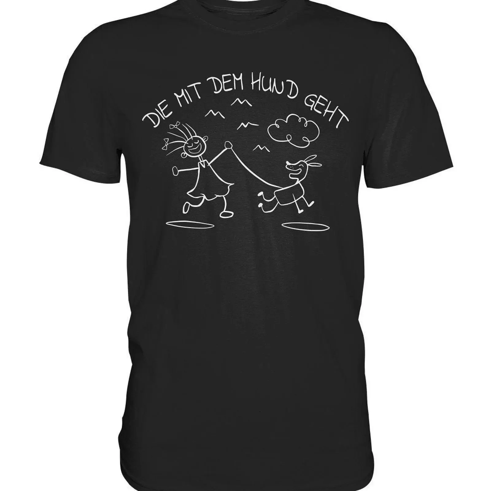 The one who walks with dog T Shirt saying for mistress Premium vintage Washed homme fashion Comfortable Casual