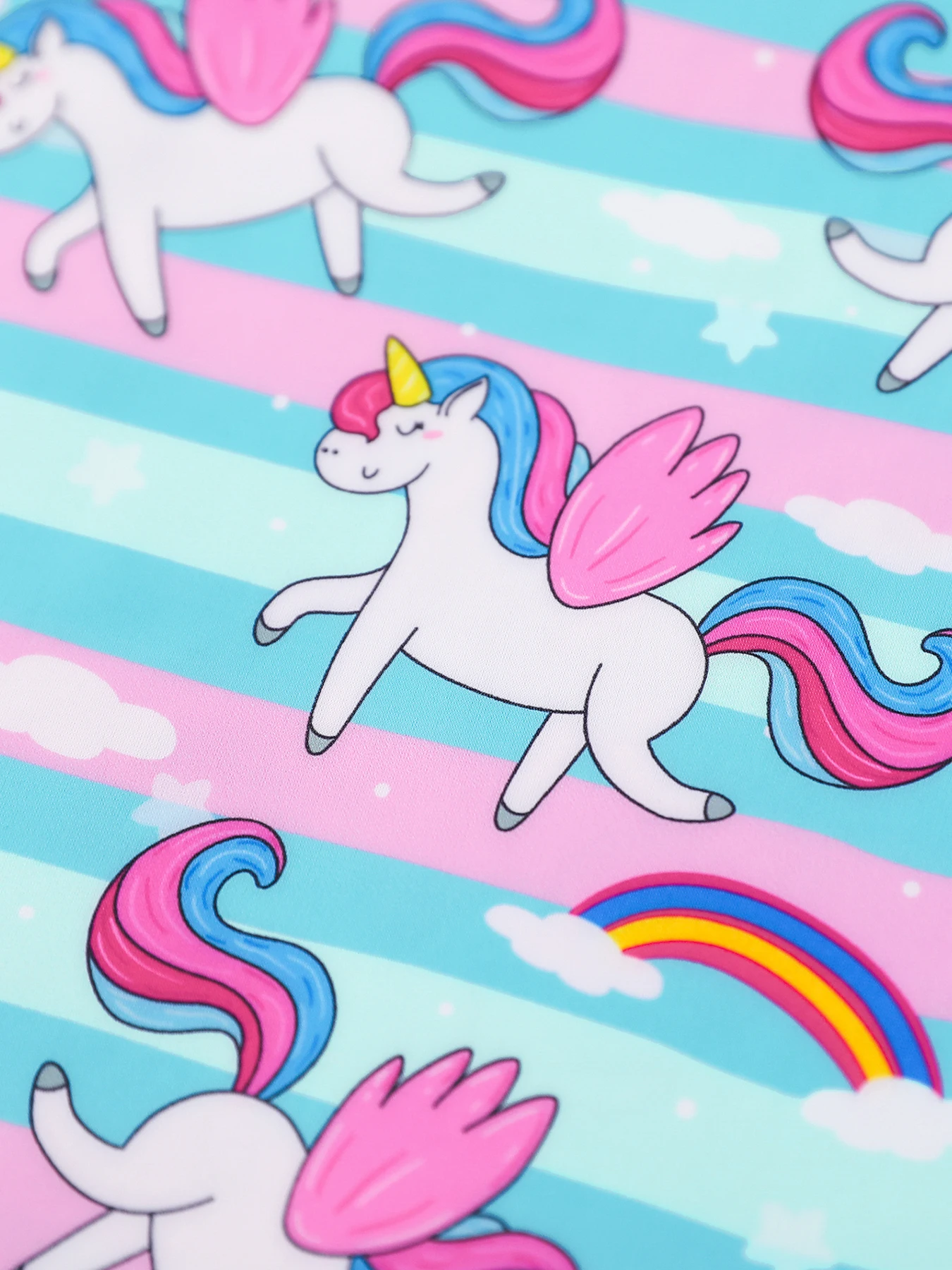 2-Piece ملابس سباحة للفتيات طويلة الأكمام لباس سباحة الاطفال الكرتون الحصان قوس قزح طباعة الشاطئ بركة القمم والسباحة ملخصات ملابس السباحة الصيف