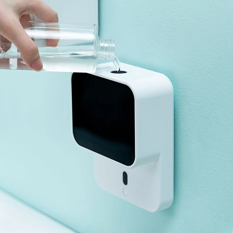 موزعات الصابون السائل الجديدة القابلة لإعادة الشحن المثبتة على الحائط بثلاث سرعات للتعديل موزع الرغوة الأوتوماتيكي آلة المطهر اليدوي #1