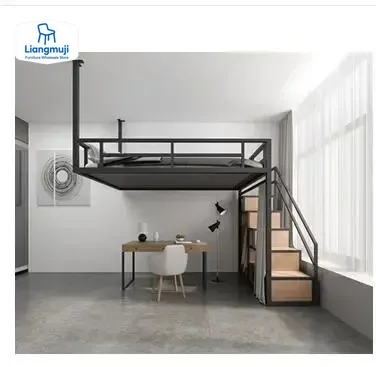 

Multi-functional Iron Hammock Small Family Attic Bed Hanging Wall Bed Hanging Loft Elevated Bed Bunk Beds for Adults Kids Bed