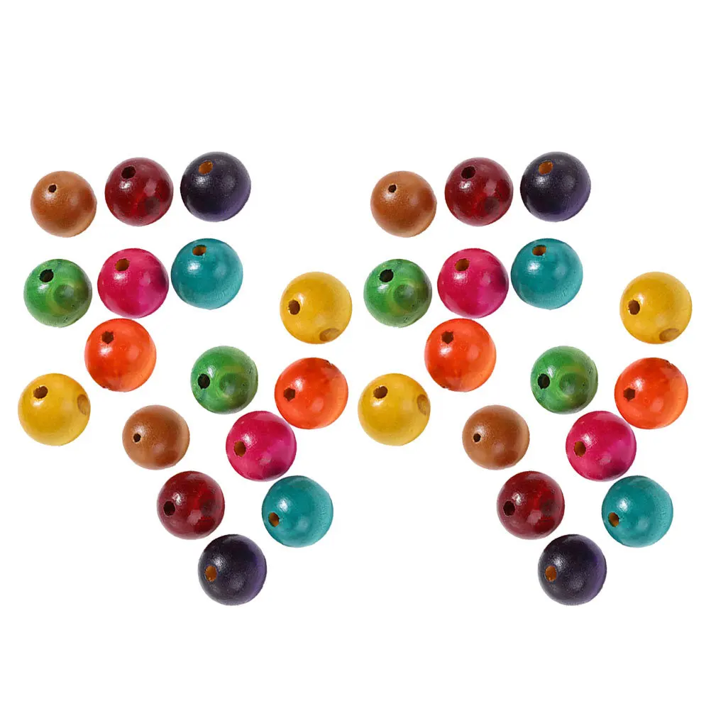 ลูกปัดไม้สี 600 ชิ้น ทรงกลม เรียบ สำหรับงาน DIY ทำเครื่องประดับจากไม้ธรรมชาติ อุปกรณ์เสริมสำหรับทำสร้อยข้อมือ สร้อยคอ พวงกุญแจ