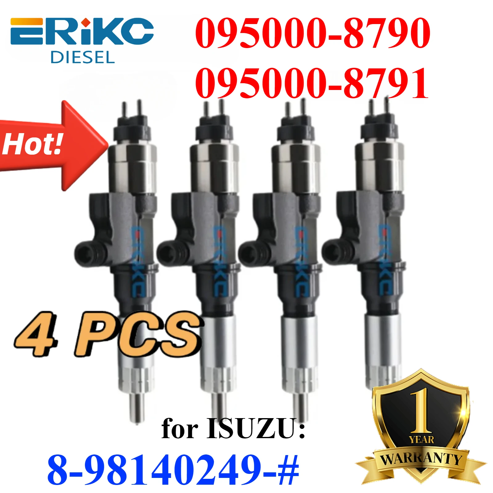 

4 шт. 095000-8790 топливная форсунка 8981402493 автозапчасти 095000-8793 сборка Nole двигателя 0950008791 для ISUZU GIGA 6UZ1 8981402493