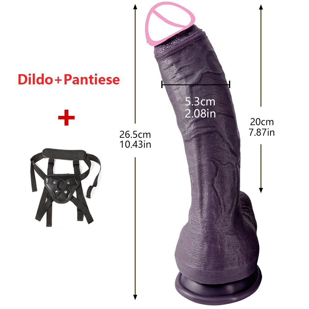 Realistic Big Dark Dildos Soft Silicone Huge Suction Cup Penis Lesbian Toy Fake Dick Anal Dildos Adult Sex Tools for  Men Women