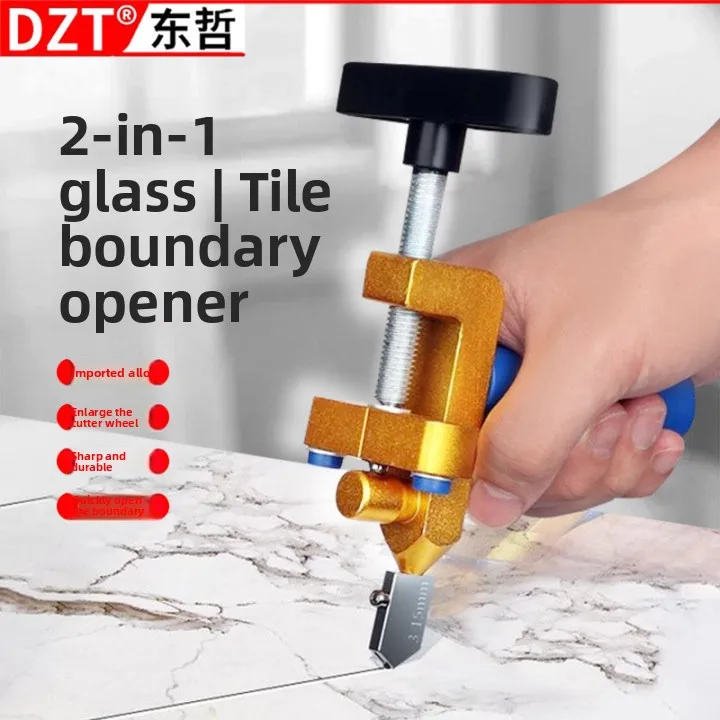 2-in-1-ガラスカッターとタイル切断ナイフ、ガラスとセラミックタイルの切断用に統合設計された精密刃