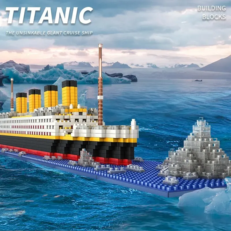 Kolekcja AliExpress Zestaw klocków Titanic Micro Mini, 1860 szt. Titanic Toy Model Statek Cegły, Zestawy 3D Puzzle DIY