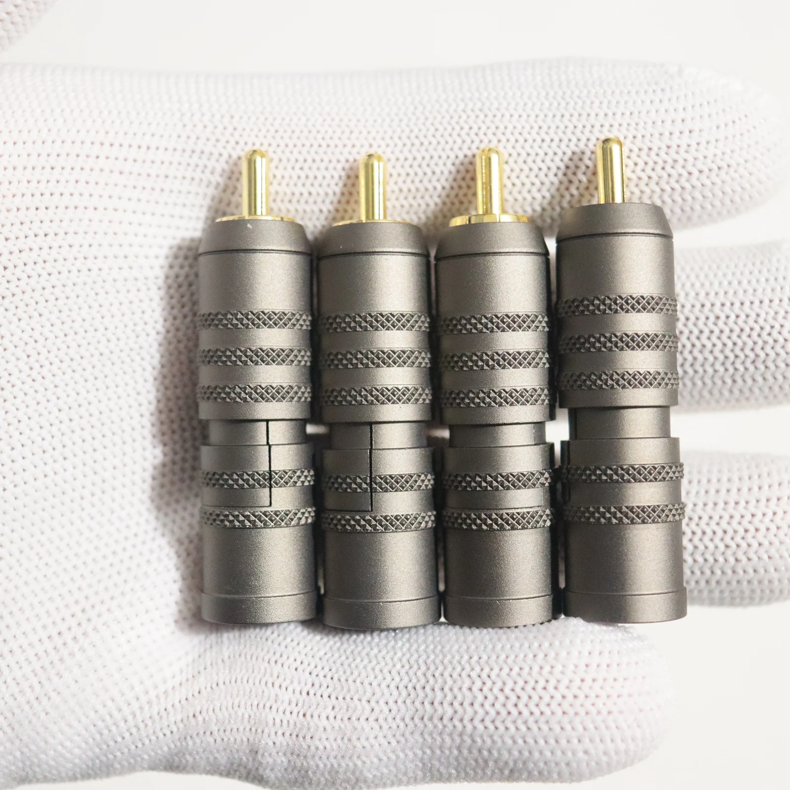Kharma 4 個新しい RCA オスプラグ真鍮シェル DIY HIFI オーディオビデオプラグ金メッキコネクタジャック 11 ミリメートルオーディオケーブル用