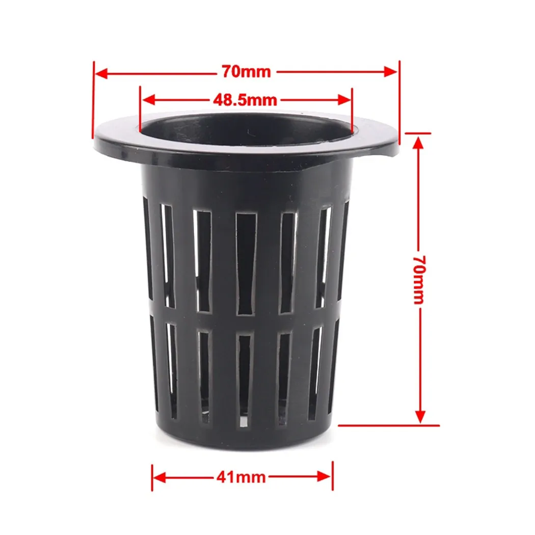Set of 25 Plastic Pot Net Cups for Garden Plants and Aeroponic Cloning Systems Mesh Basket Containers for Propagation