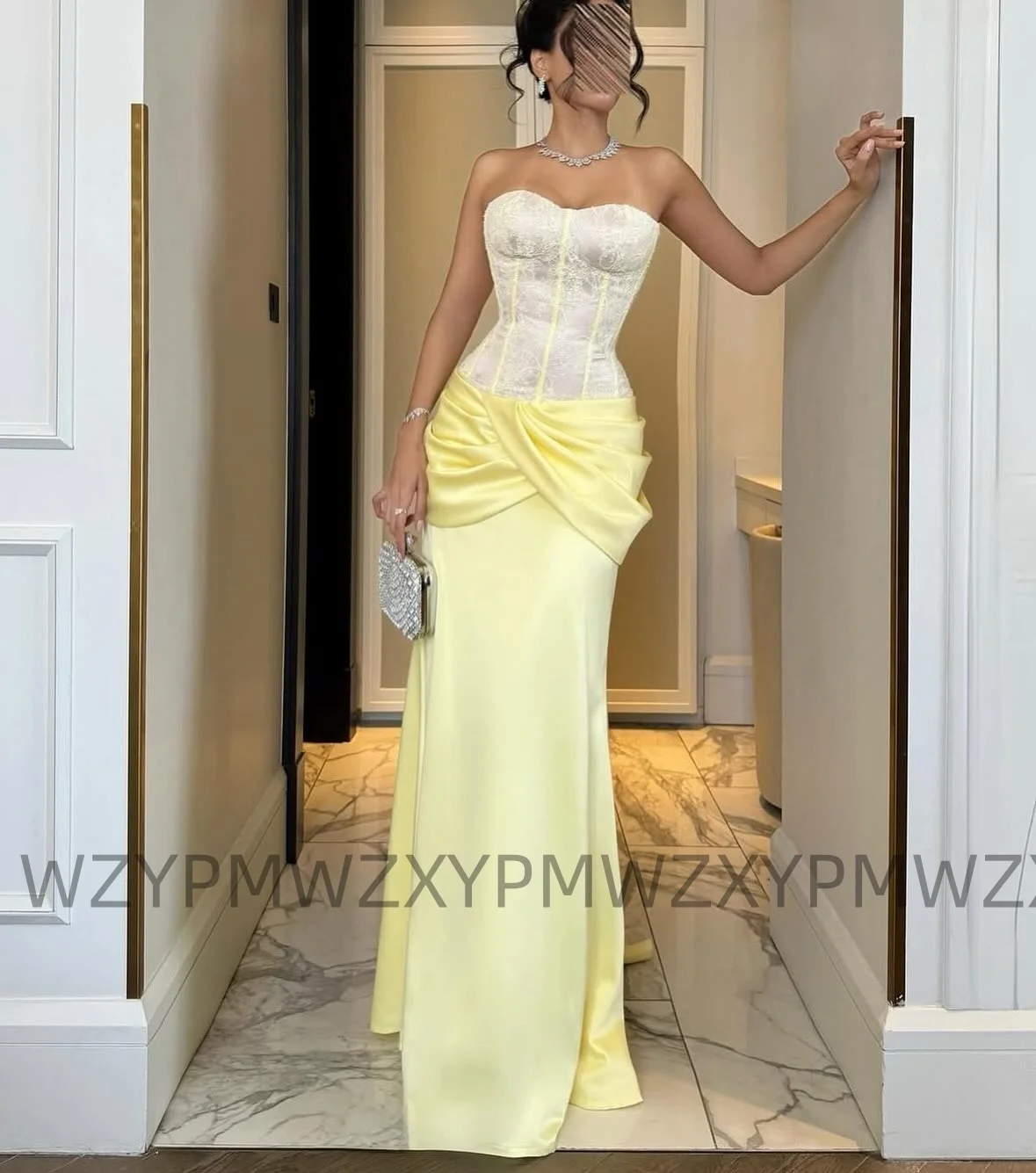 

Customized Graduation Dress Ypmwzx Sweetheart Column Floor length Birthday Gown فساتين سهره