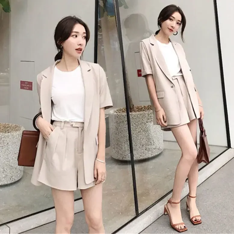 2 Stück Outfits koreanische Shorts passt Kleidung Kleidung Sommer billige Damen passende Sets Set von zwei Modest ücken für Frauen