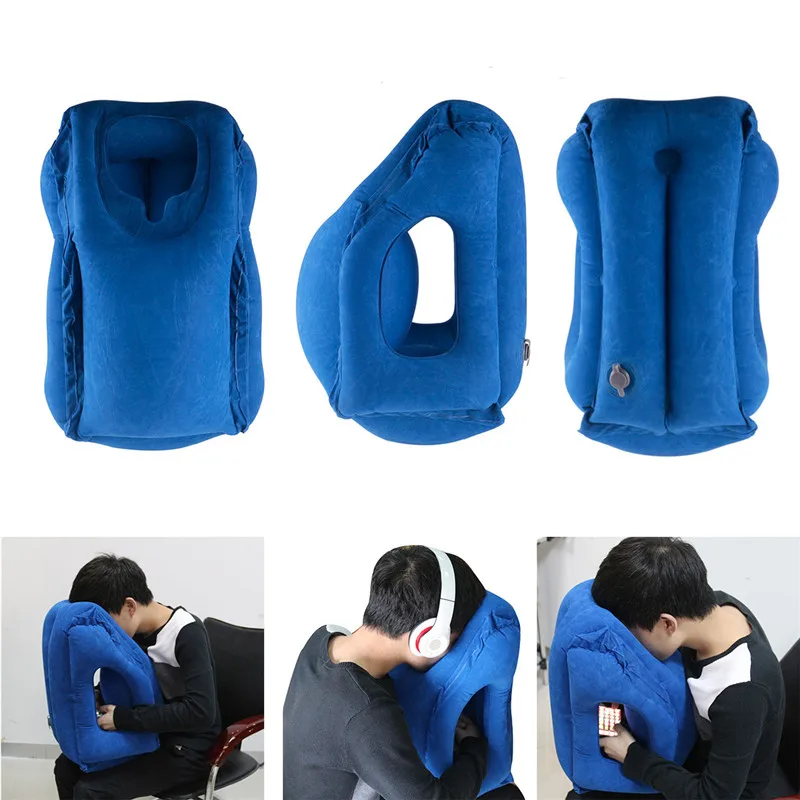 New Pattern Inflatable Air Travel Pillow for Train Airplane Traveling Office Nap Sleeping Headrest Chin Support Cushion