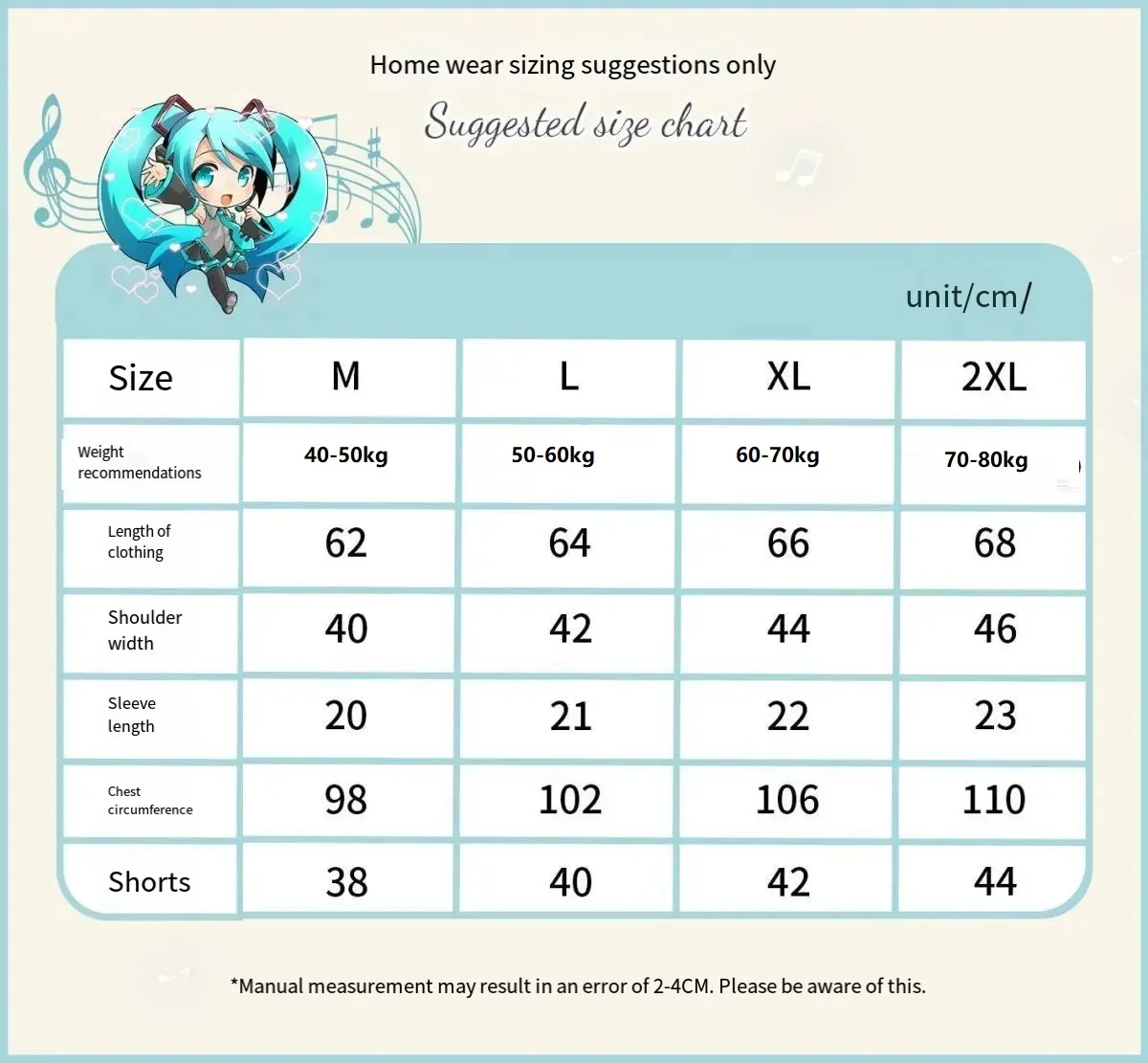 Hatsune Miku Women Pajama Set Anime Chibi Print Short Sleeve Down Shirt & Shorts Soft Breathable Summer Sleepwear Loungewear view 6