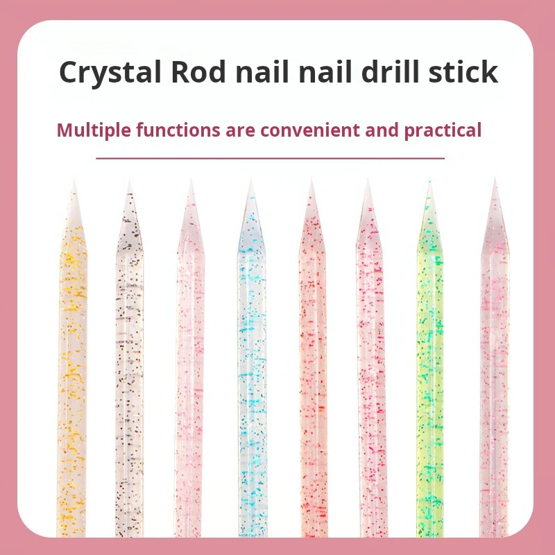 

500pcs/bag Reusable Crystal Double Sided Cuticle Plastic Nail Manicure Sticks Cuticle Pusher Removal