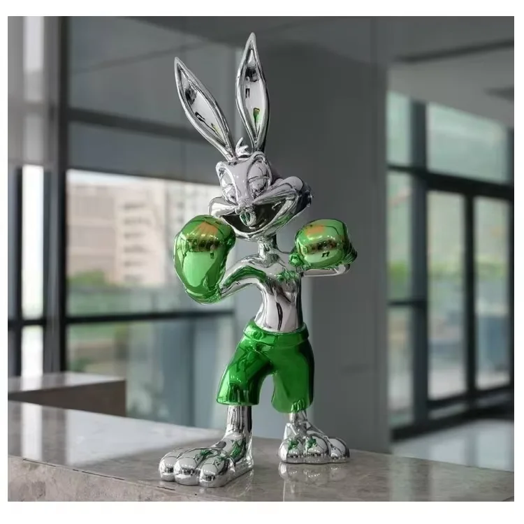 2024 NEW ARRIVALS BOXING BUNNY POP ART SCULPTURES DESKTOP DECORATION