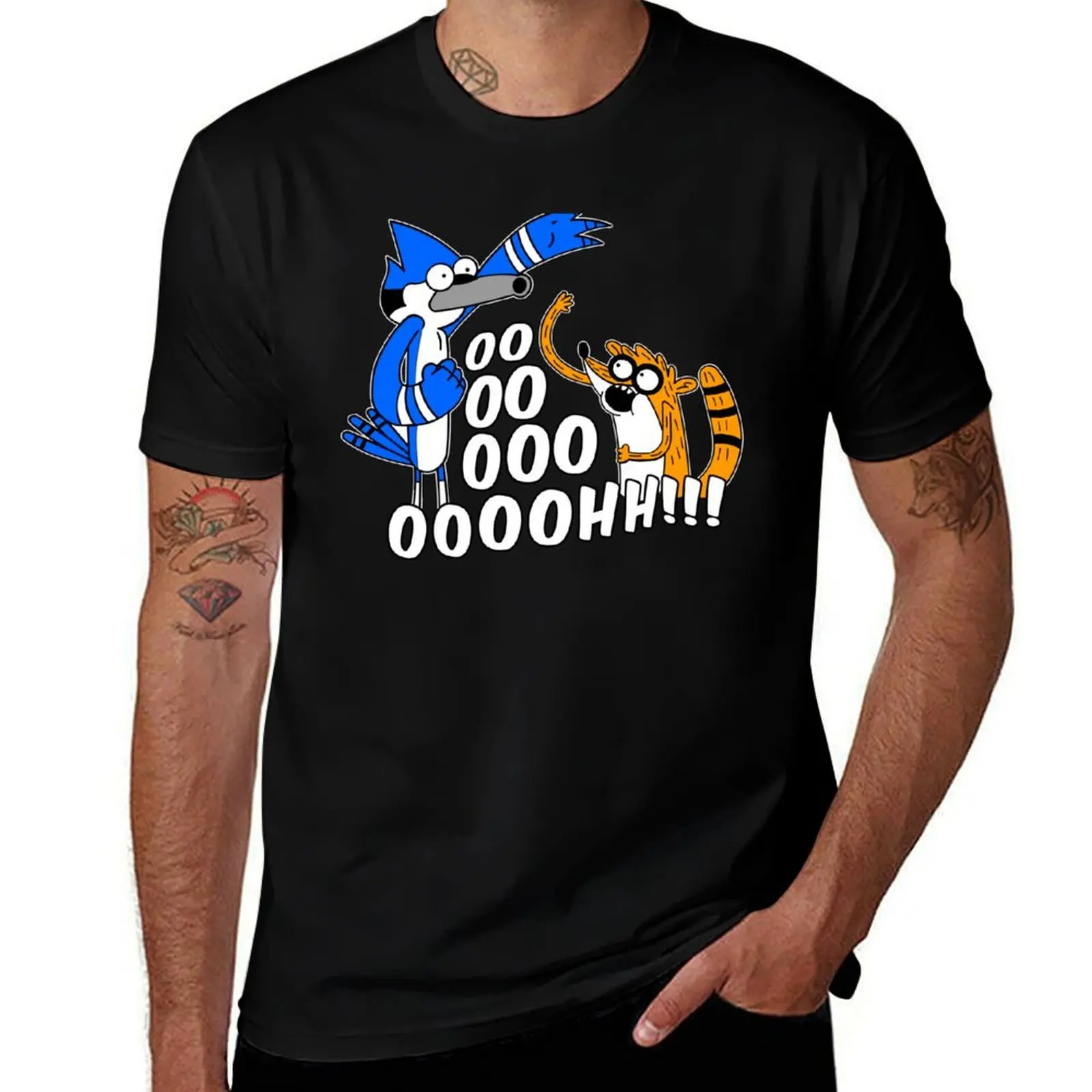 

Rigby and Mordecai T-Shirt oversized t shirt Anime t-shirt tees blue lock big and tall t shirts for men