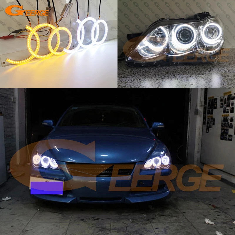 For Toyota Mark X Mark-X I REIZ 2004 2005 2006 2007 2008 2009 Ultra Bright LED Angel Eyes Halo Rings Kit Car Refit Accessories