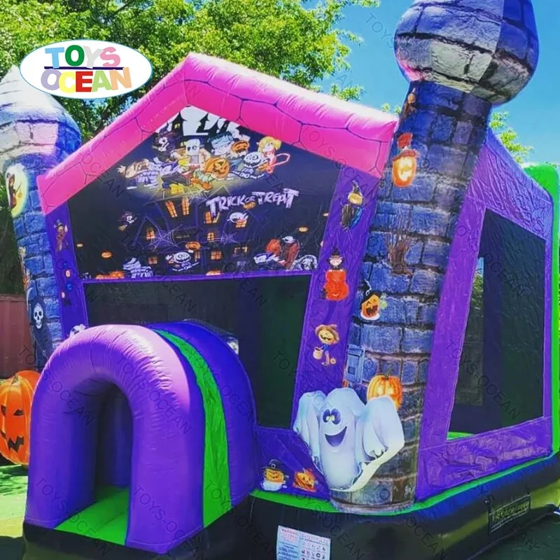 Commercial Inflatable Bounce House Jumping Castle Crazy Play  Haunted Halloween Party Bouncer House for Kids