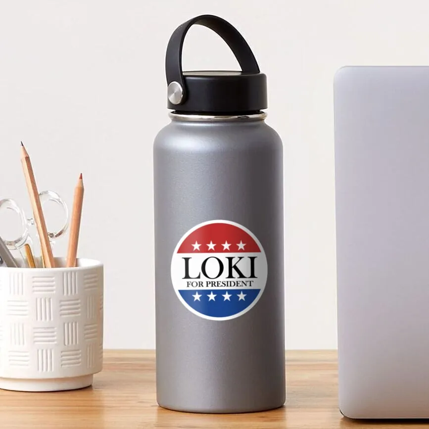 

Loki for president | Sticker Laptop Decor Bedroom Car Cute Cartoon Art Fashionable Public Suitcase