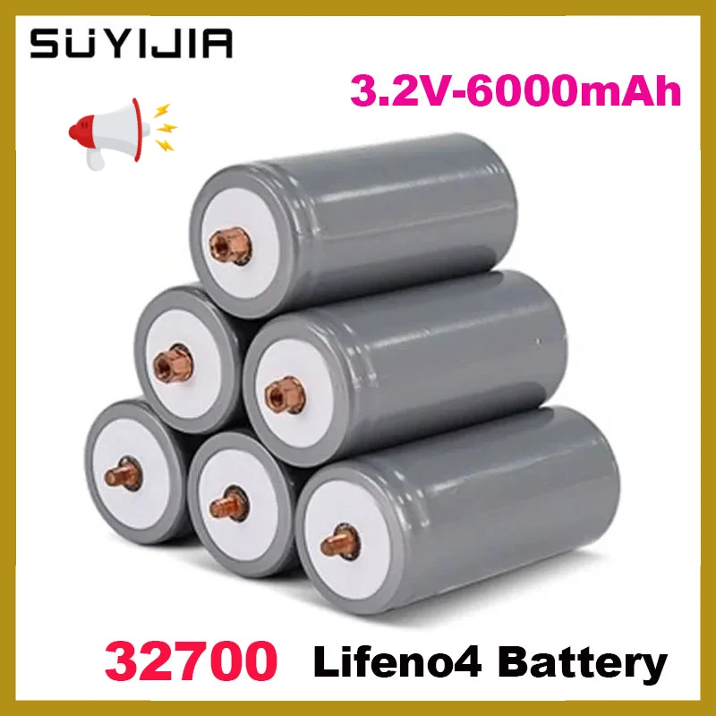 100% Original Lifepo4 32700  3.2V 6000mAh Rechargeable Battery High Quality Large Capacity Lithium Iron Phosphate Power Battery