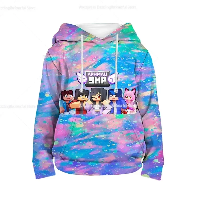 Boys Girls Aphmau 3D Print Hoodies Toddler Children Cute Cartoon Sweatshirts Spring Kids Anime Pullovers Streetwear Tops Clothes