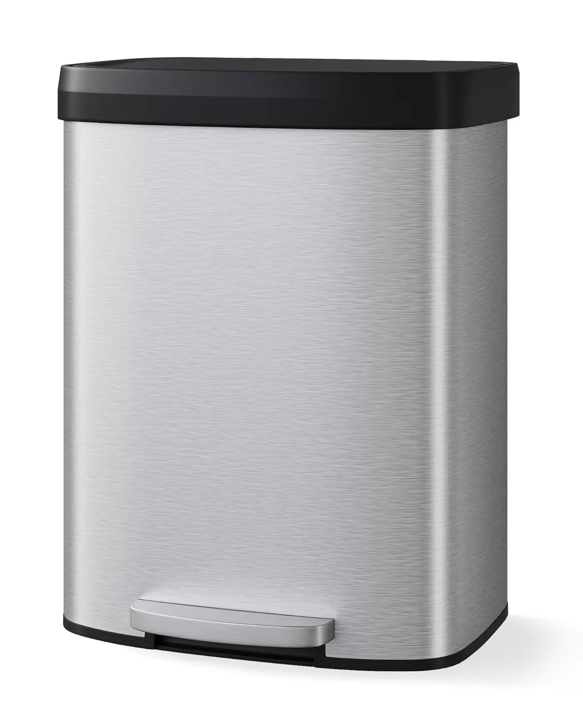 

Home 16 Gal / 60 L Step-on Trash Can, Large Metal Kitchen Garbage Bin with Soft Close Lid, Rustproof Stainless Steel Trash Ca