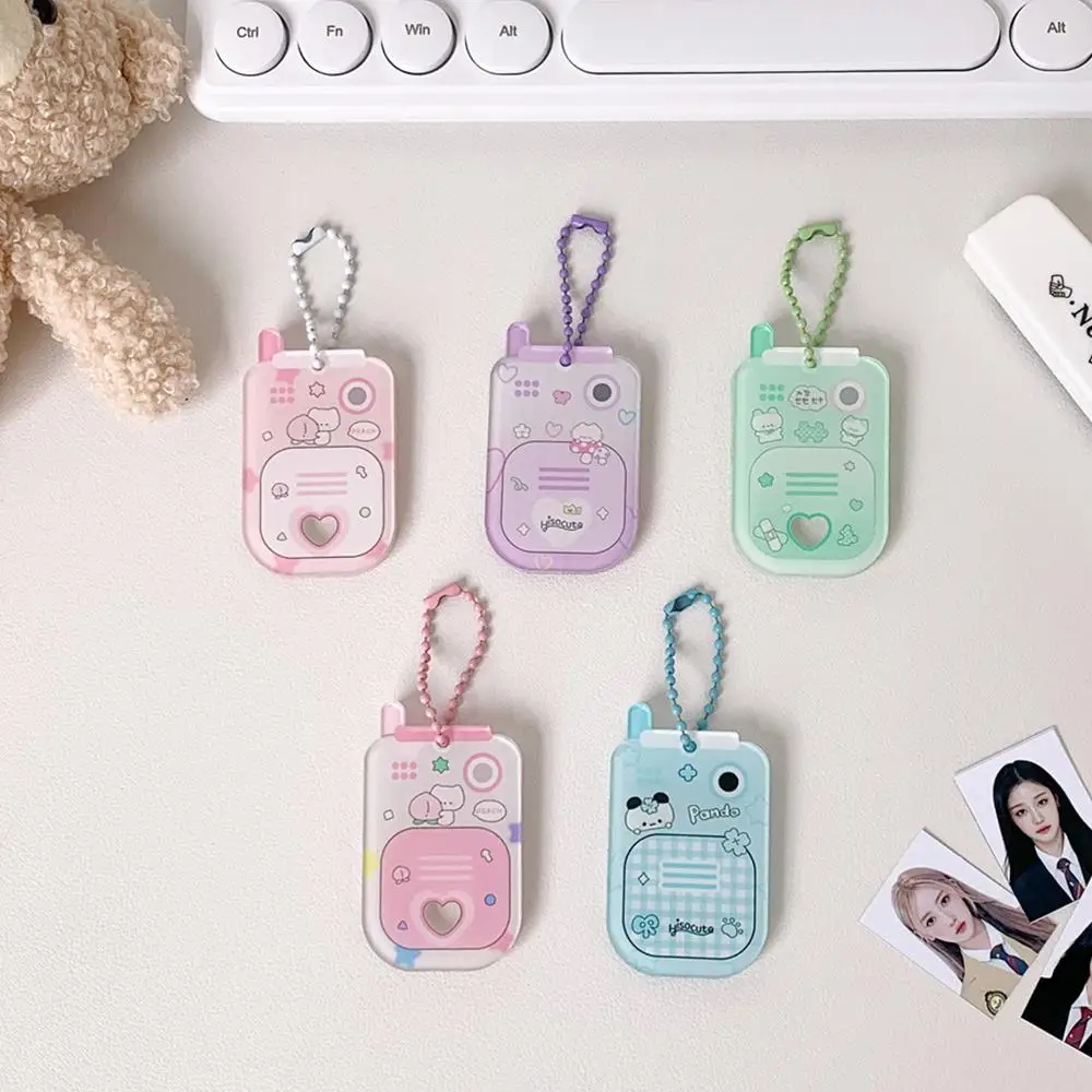 Cartoon Transparent Photo Card Display Sleeves Students Gift Bag Charms Badge Holder Keychain Photo Frame Pendants