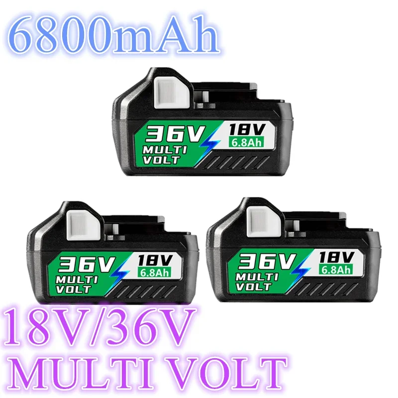 

Upgrade 18V/36V Multi Volt Li-Ion Slide Rechargeable Battery 6.8Ah for Hikoki Hitachi metabo HPT Cordless Tools 371751m BSL36A18